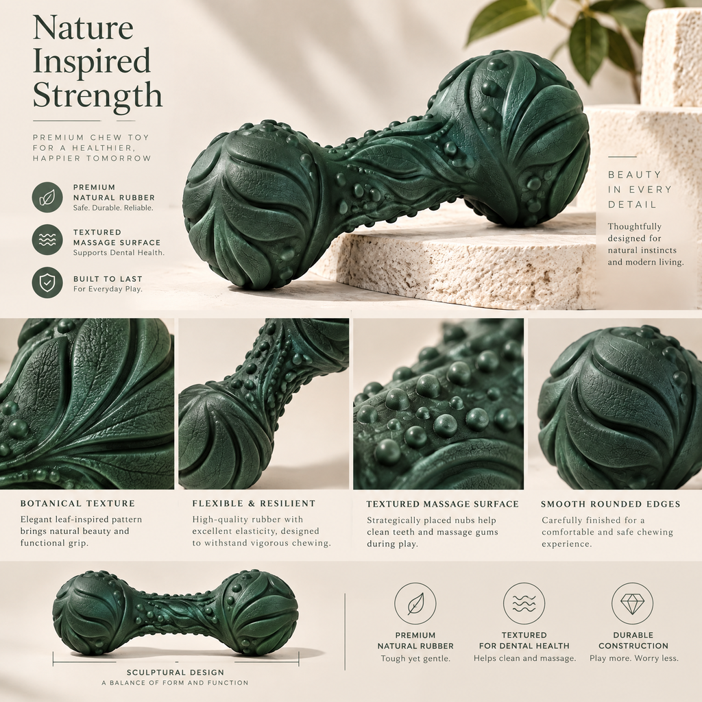 Hartvenix™ Textured Dumbbell Chew Toy