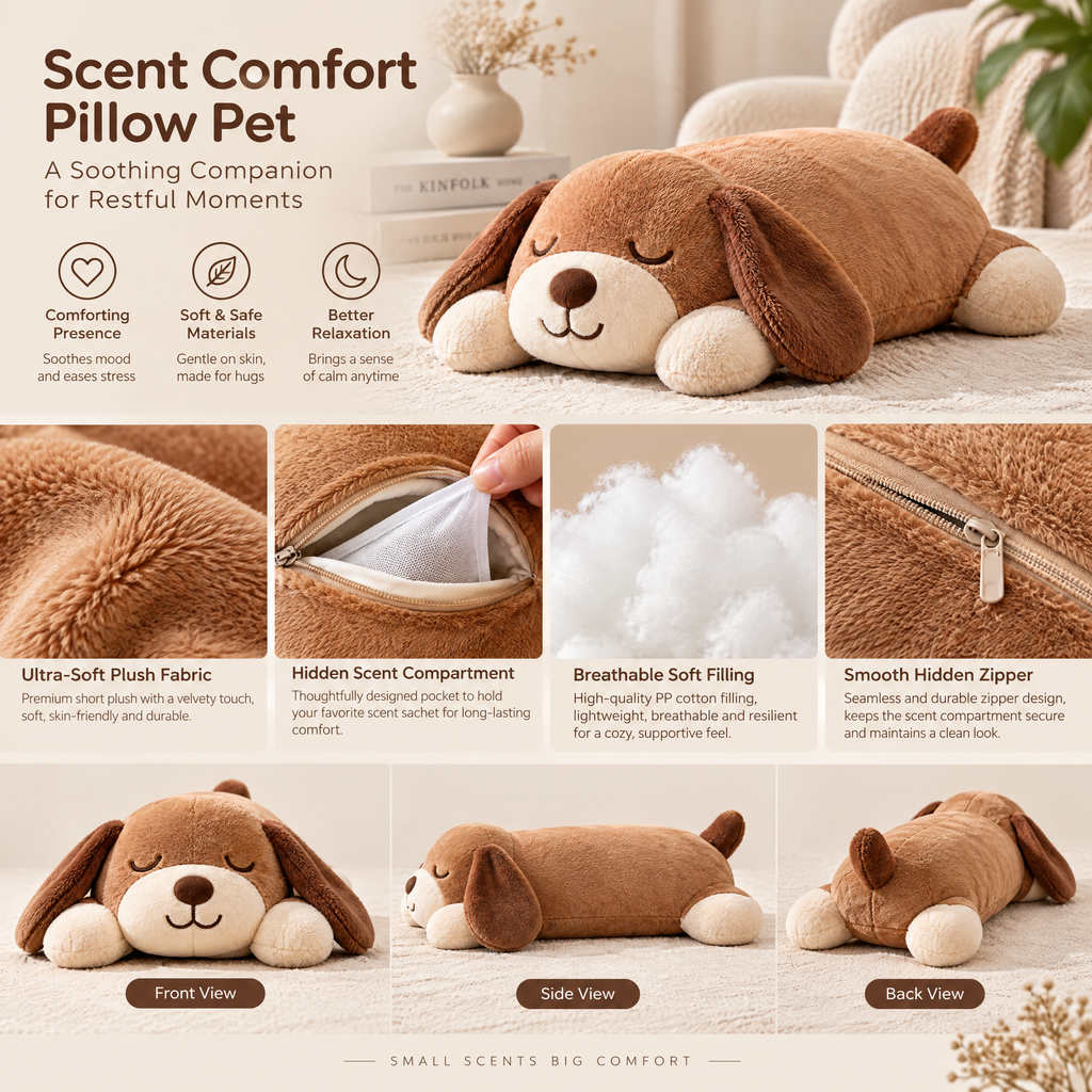 Hartvenix™ Sleeping Puppy Plush Pillow