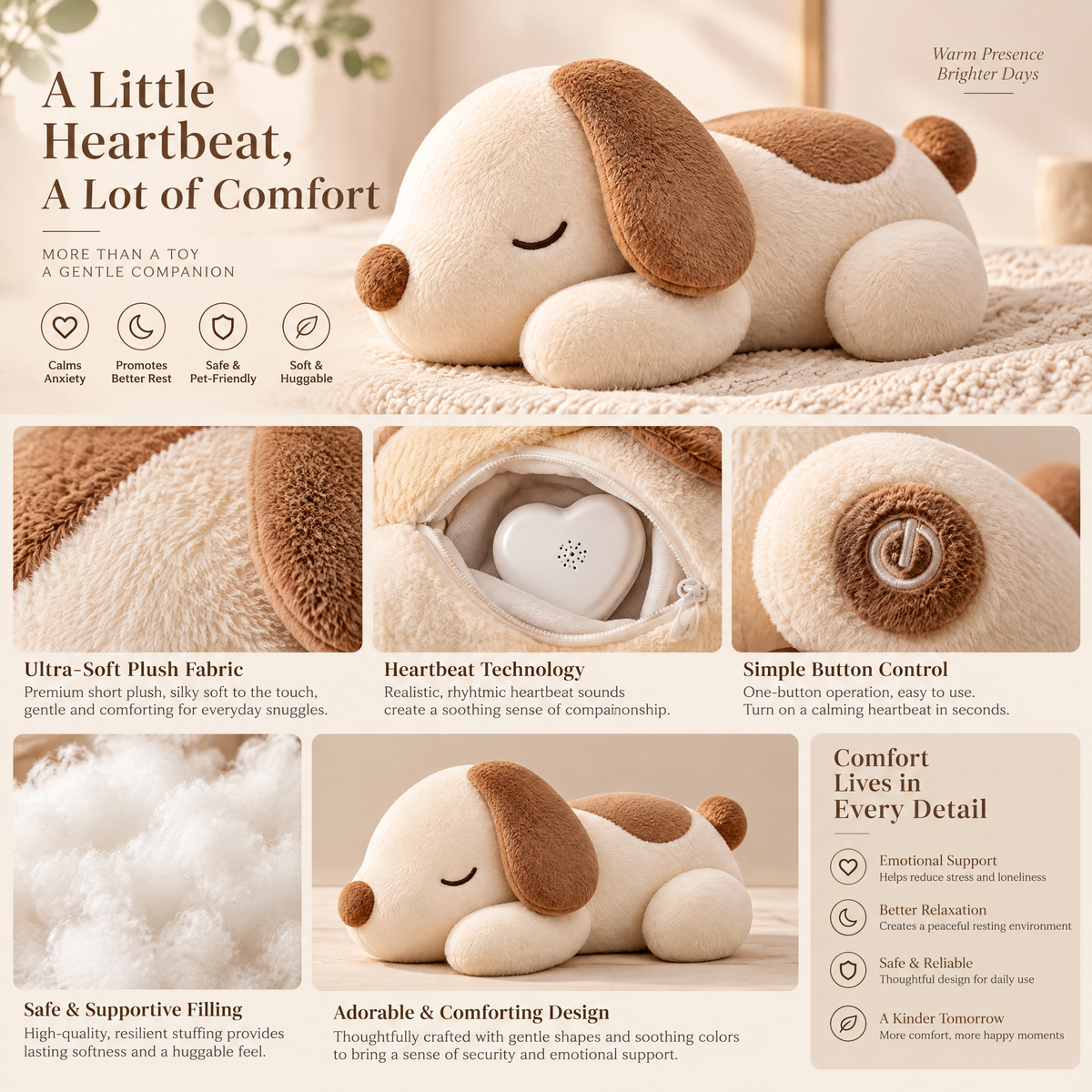 Hartvenix™ Sleepy Puppy Plush Cushion